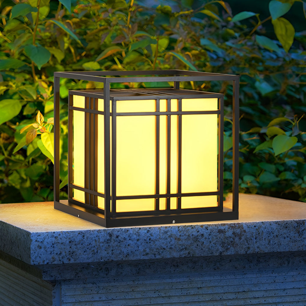 Retro Square Waterproof LED Black Modern Outdoor Post Caps Lights - Lamp Outdoor