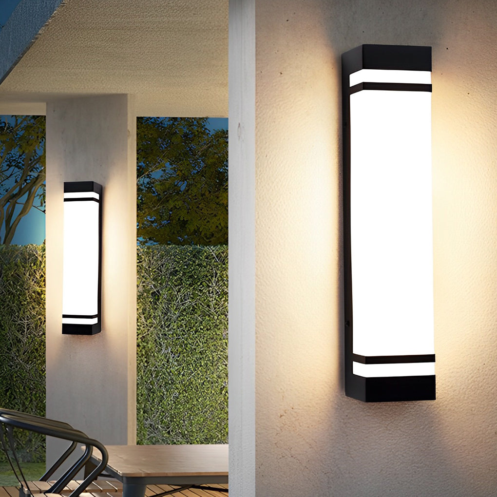 Rectangle Modern Waterproof LED Black Outdoor Wall Lighting - Lamp Outdoor