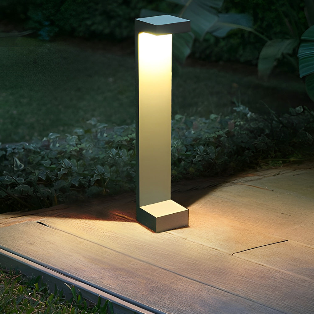 Aluminum LED I-Shaped Pathway Lights - Modern, Waterproof Black Finish - Lamp Outdoor