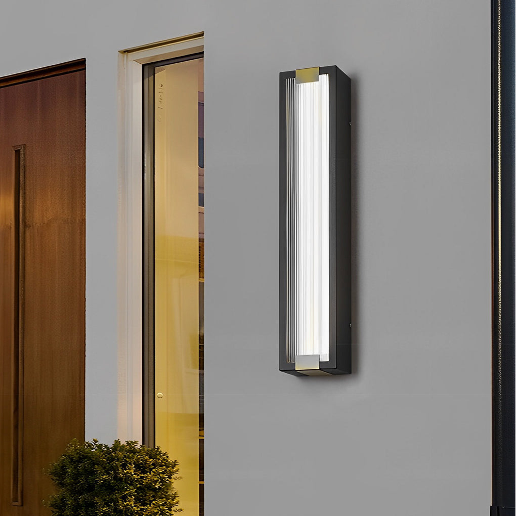 Rectangular Waterproof LED Black Modern Porch Lights Wall Sconces - Lamp Outdoor