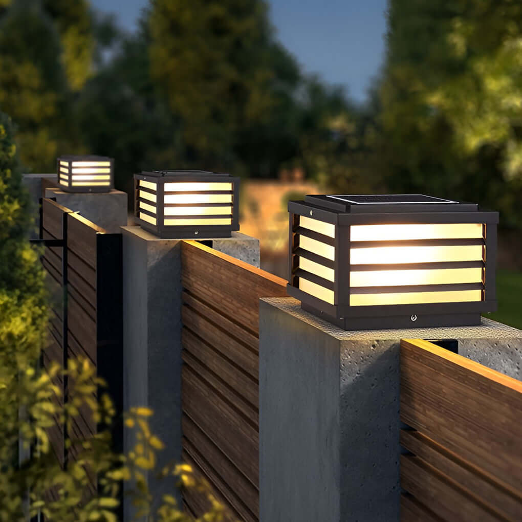 Modern Solar LED Fence Cap Post Lights for Pretty Fence Post Lighting - Lamp Outdoor