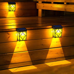 2Pcs Waterproof LED RGB Intelligent Motion Sensor Solar Wall Lights - Lamp Outdoor