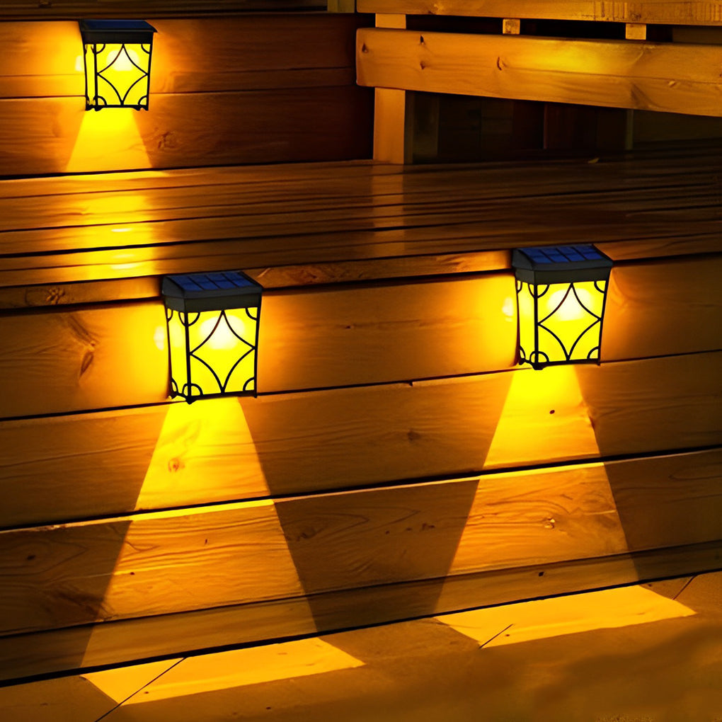 2Pcs Waterproof LED RGB Intelligent Motion Sensor Solar Wall Lights - Lamp Outdoor