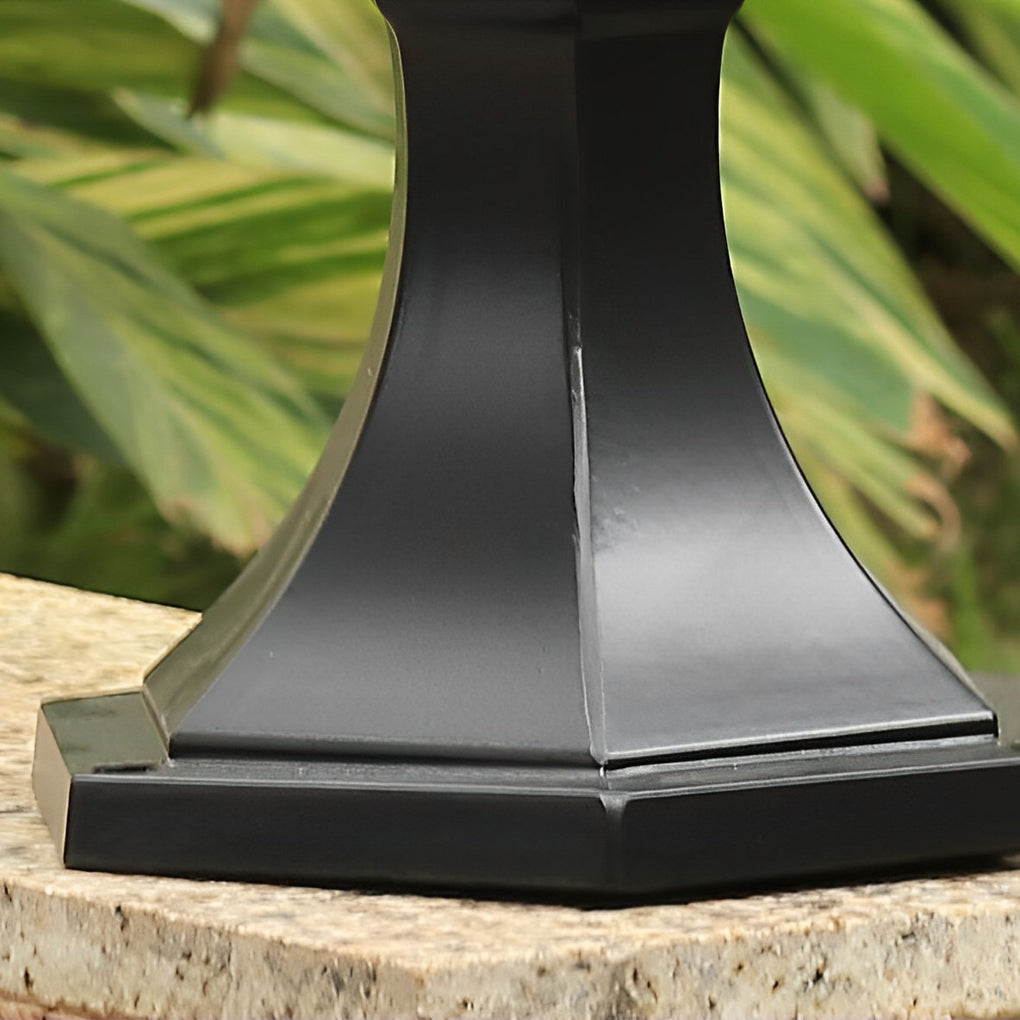 Vintage Classic Black LED Outdoor Lawn Post Light with Water Glass Lens - Lamp Outdoor