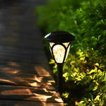 2PCS Intelligent Solar LED Lawn Lamps with Black Opaque Glass Lampshade - Lamp Outdoor