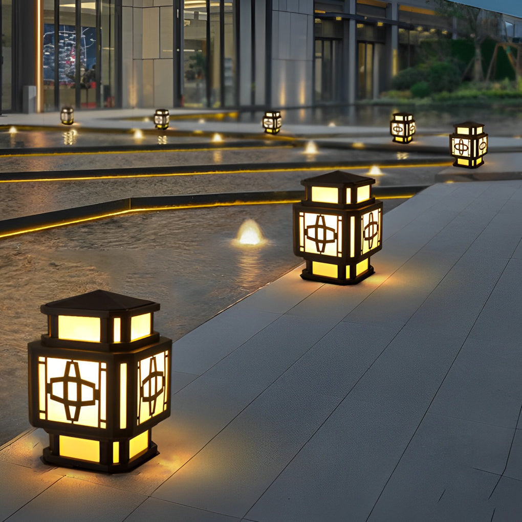 Creative LED Waterproof Black Retro Outdoor Deck Post Lights Pillar Light - Lamp Outdoor