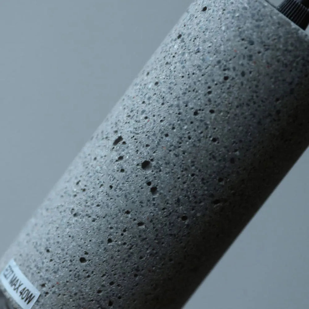 Xenith Industrial Cylindrical Pendant Light, Cement/Metal - Lamp Outdoor
