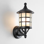 Retro Round Three Step Dimming Black European-style Solar Wall Sconces - Lamp Outdoor