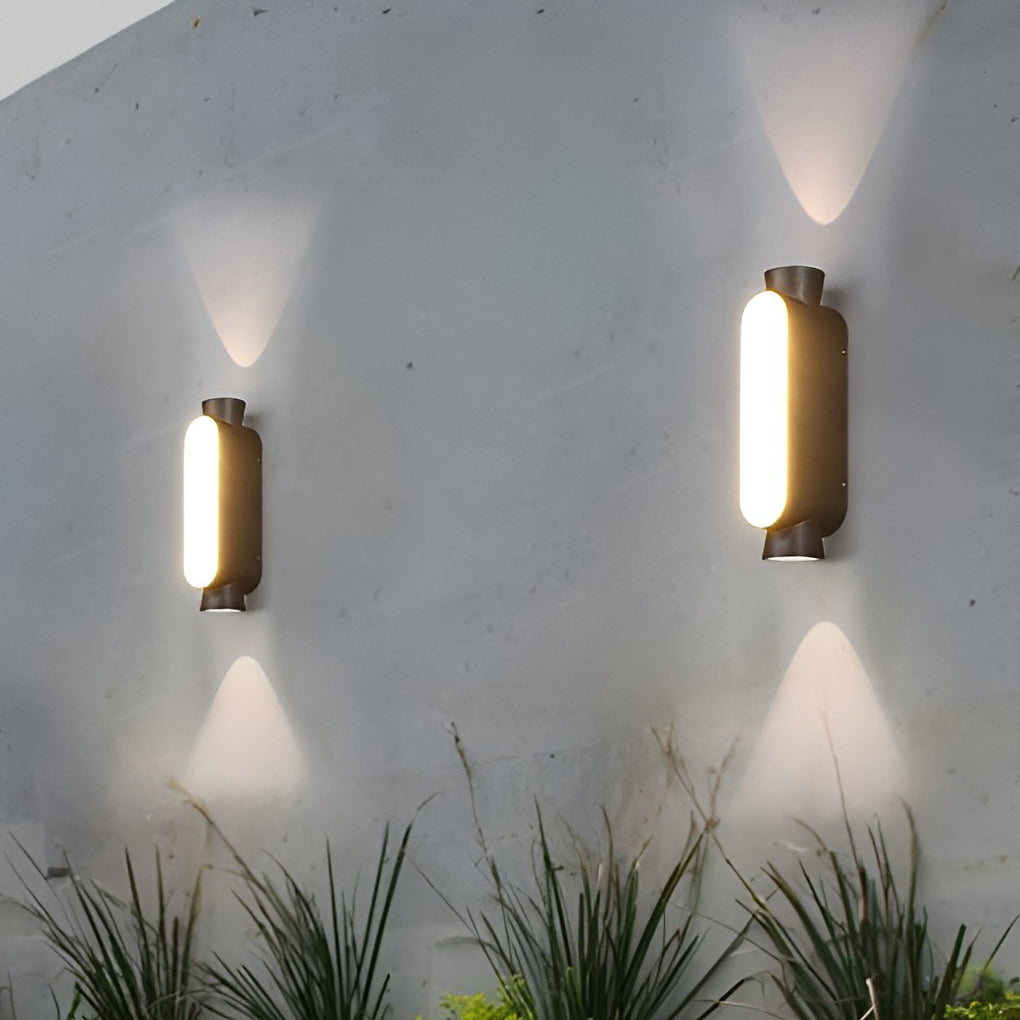 Waterproof LED Up and Down Lights Black Modern Outdoor Wall Sconce Lighting - Lamp Outdoor