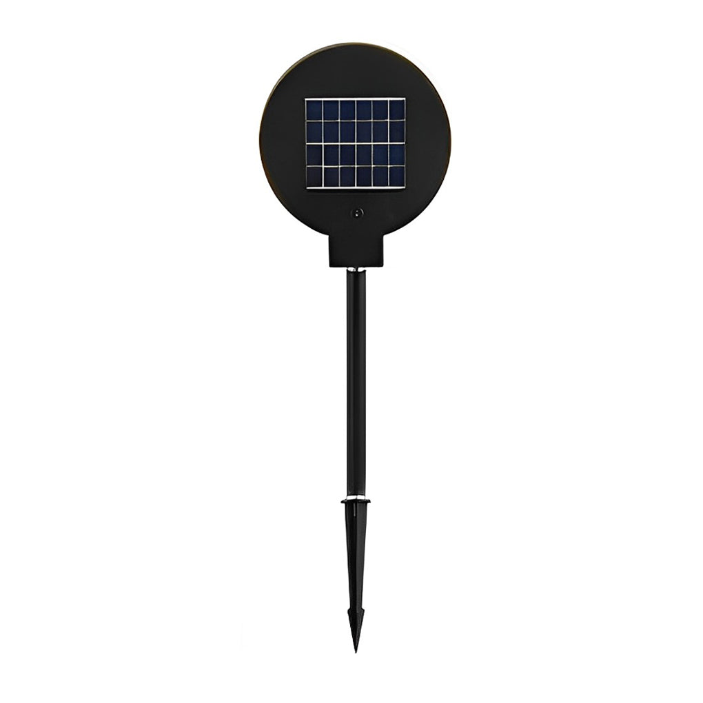 Modern Circular Black Solar LED Lawn Light - Lamp Outdoor