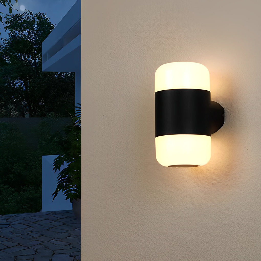 Round Up and Down Light LED Waterproof Black Modern Outdoor Wall Lamp - Lamp Outdoor