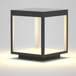 Modern Open Frame Square LED Solar Pier-Mounted Outdoor Post Light - Lamp Outdoor