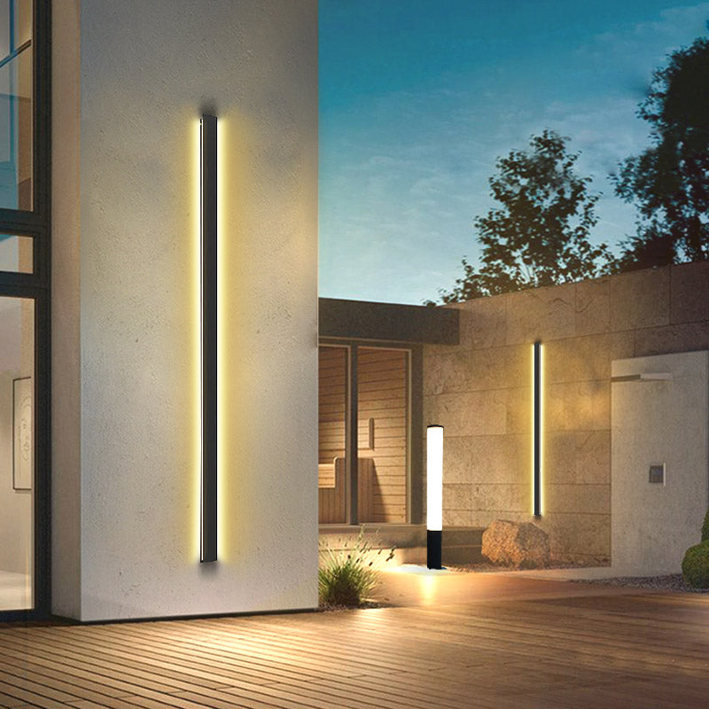 Long Linear LED Waterproof Black Minimalist Outdoor Wall Lights Exterior Lights - Lamp Outdoor
