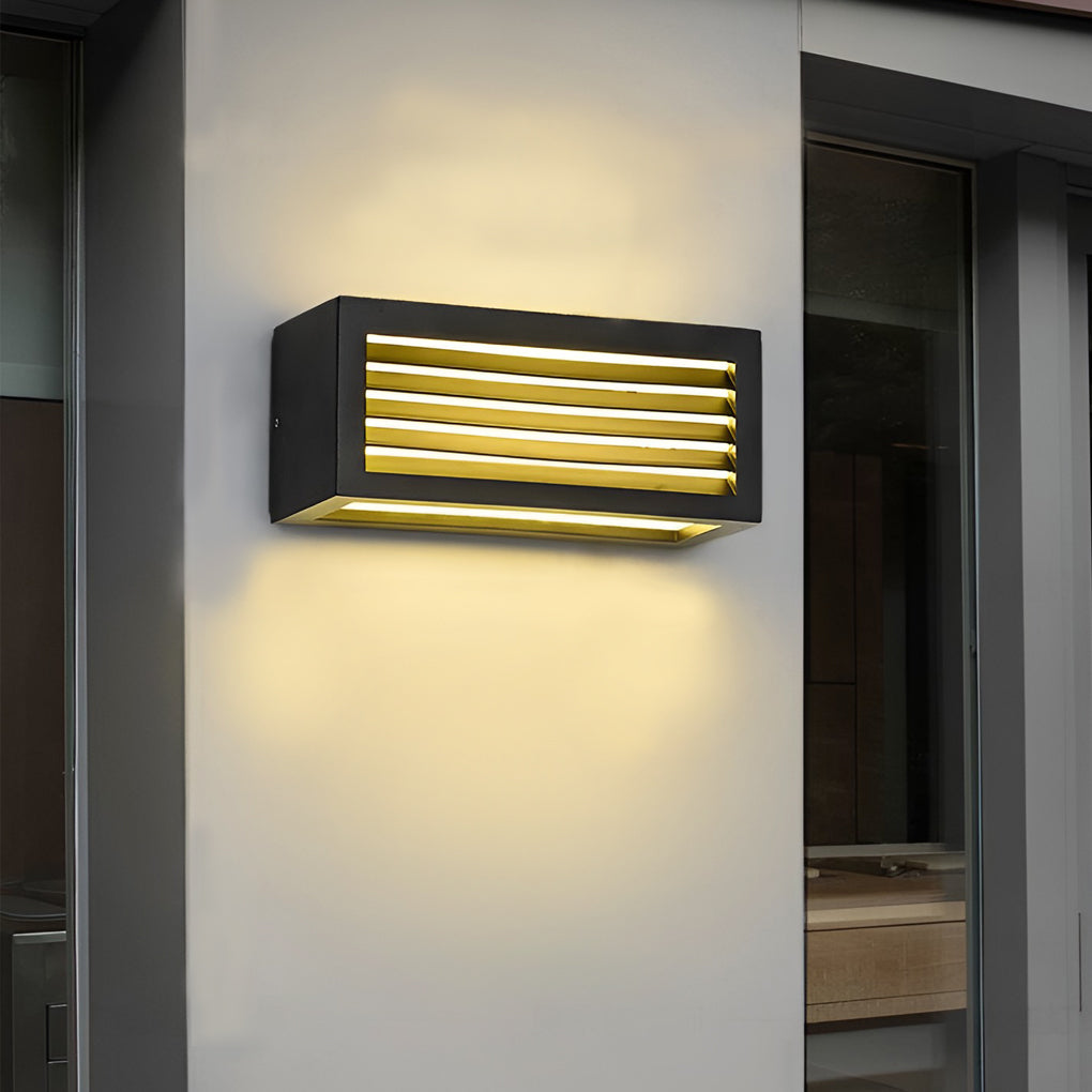 Rectangle Waterproof 12W LED Black Modern Outdoor Wall Sconces Lighting - Lamp Outdoor