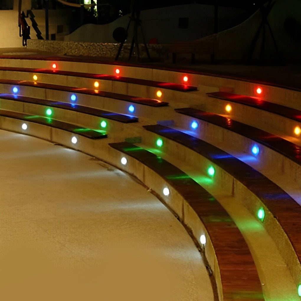 10pcs Silver Polished LED in-Ground Step Lights DC12V Stainless Steel Modern Park Square Lighting - Lamp Outdoor