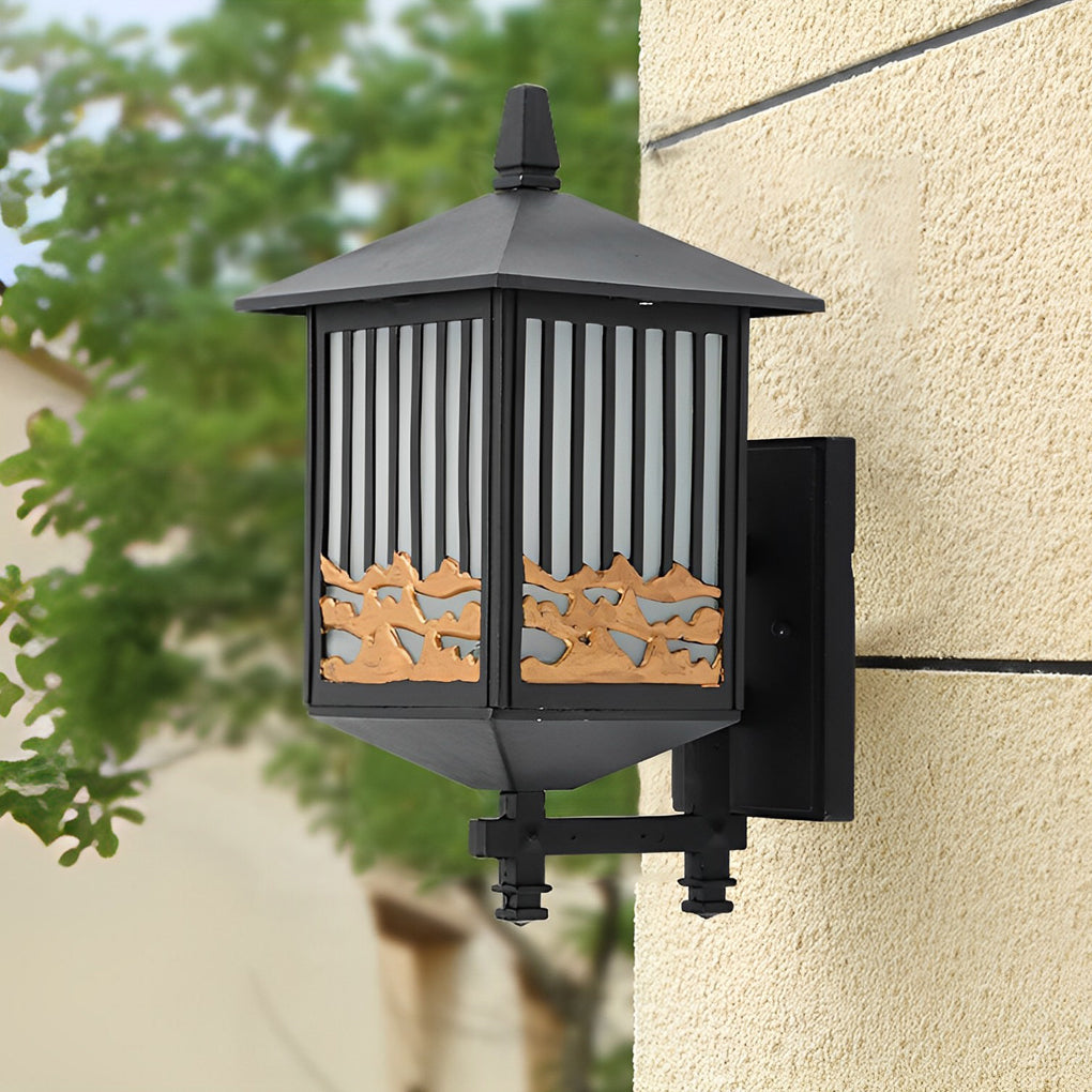 Retro Waterproof LED Black Modern Solar Wall Lights Outdoor Wall Sconce - Lamp Outdoor