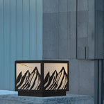 Outdoor Waterproof LED Mountain Scenery Black Solar Fence Post Lights - Lamp Outdoor