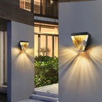 Laxor Waterproof Diamond Shape Metal/Crystal Outdoor Wall Lamp, Gold/Black - Lamp Outdoor