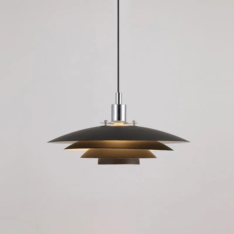Nylo Contemporary Minimalist Frisbee Shaped Metal Pendant Light - Lamp Outdoor