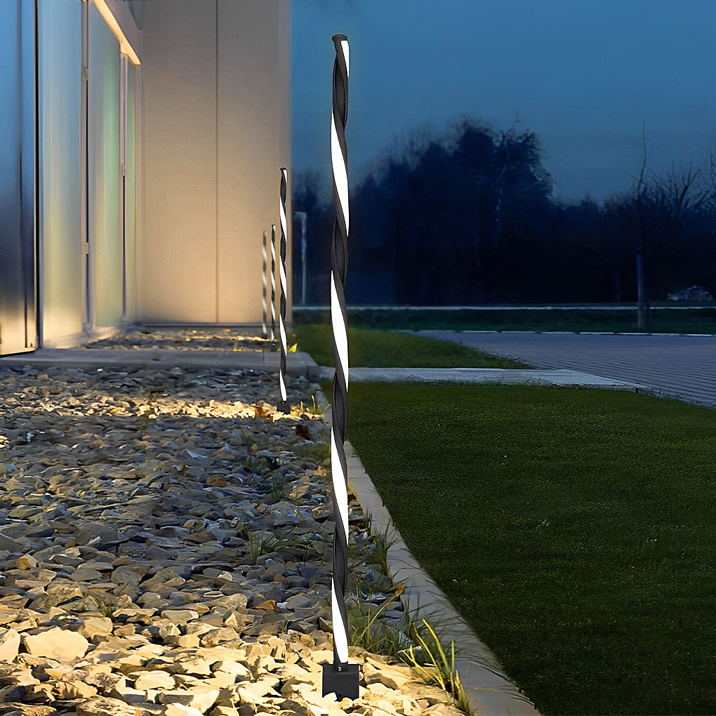 Linear Black LED Solar Powered Path Lamp Minimalist Outdoor Lighting - Lamp Outdoor