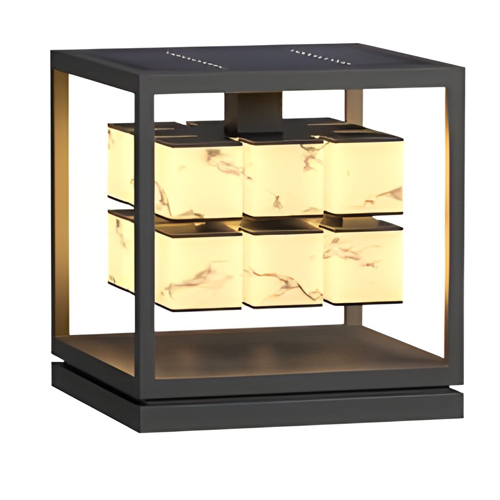 Square LED Waterproof Modern Solar Deck Post Lights Pillar Light Post Caps Lights - Lamp Outdoor