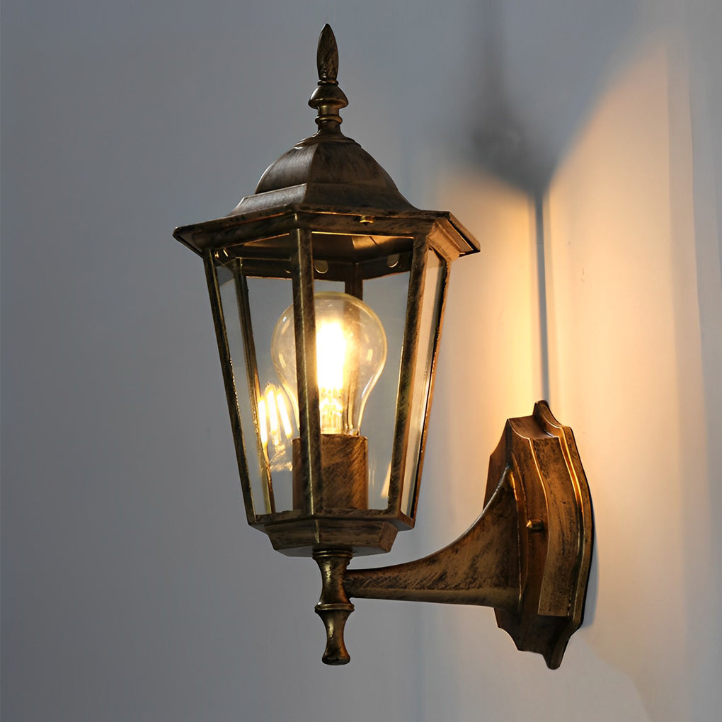 Retro Hexagonal Waterproof European Style Outdoor Wall Lights Wall Lamp - Lamp Outdoor