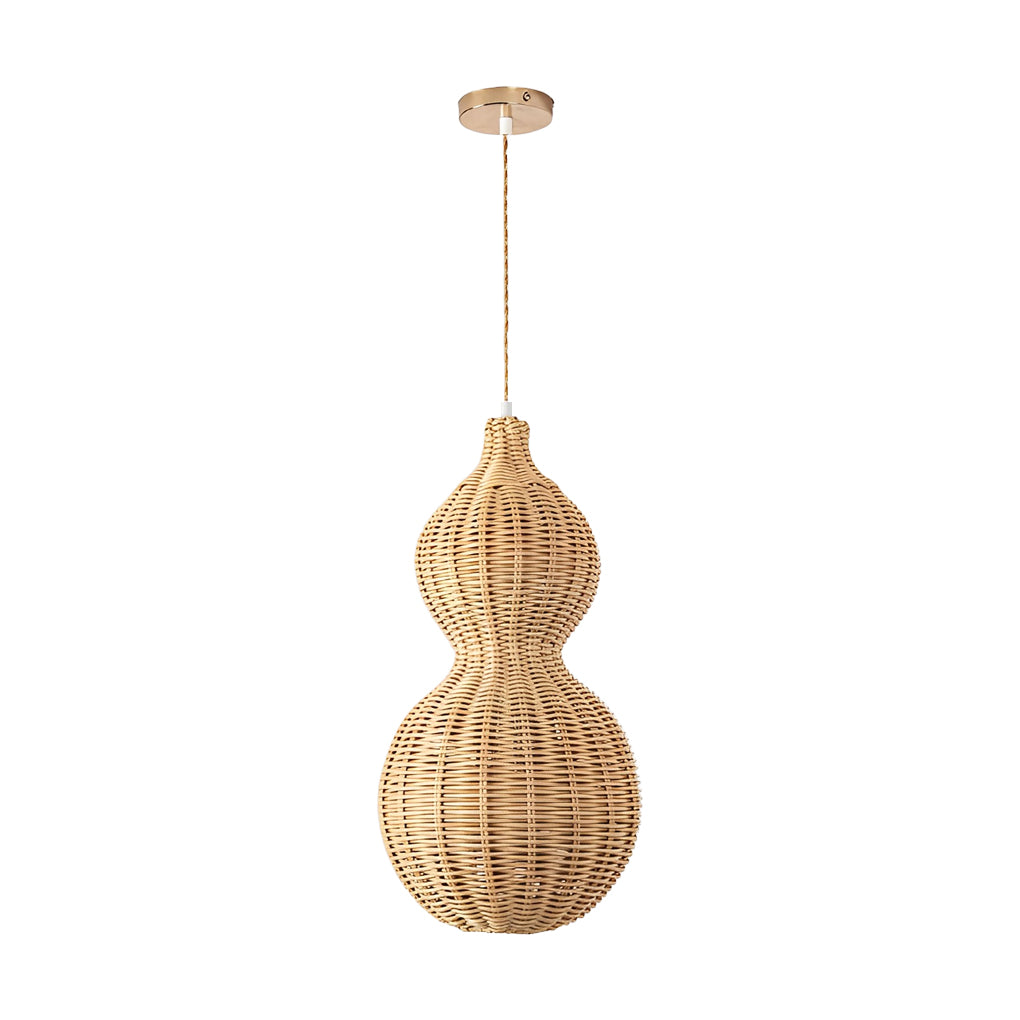 Woven Rattan Gourd Hanging Lamp Outdoor Pendant Light for Patio - Lamp Outdoor