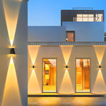 Up and Down Lighting LED Waterproof Black Modern Solar Wall Lights - Lamp Outdoor