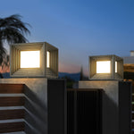 Square Creative Waterproof LED Black Modern Solar Post Caps Lights - Lamp Outdoor
