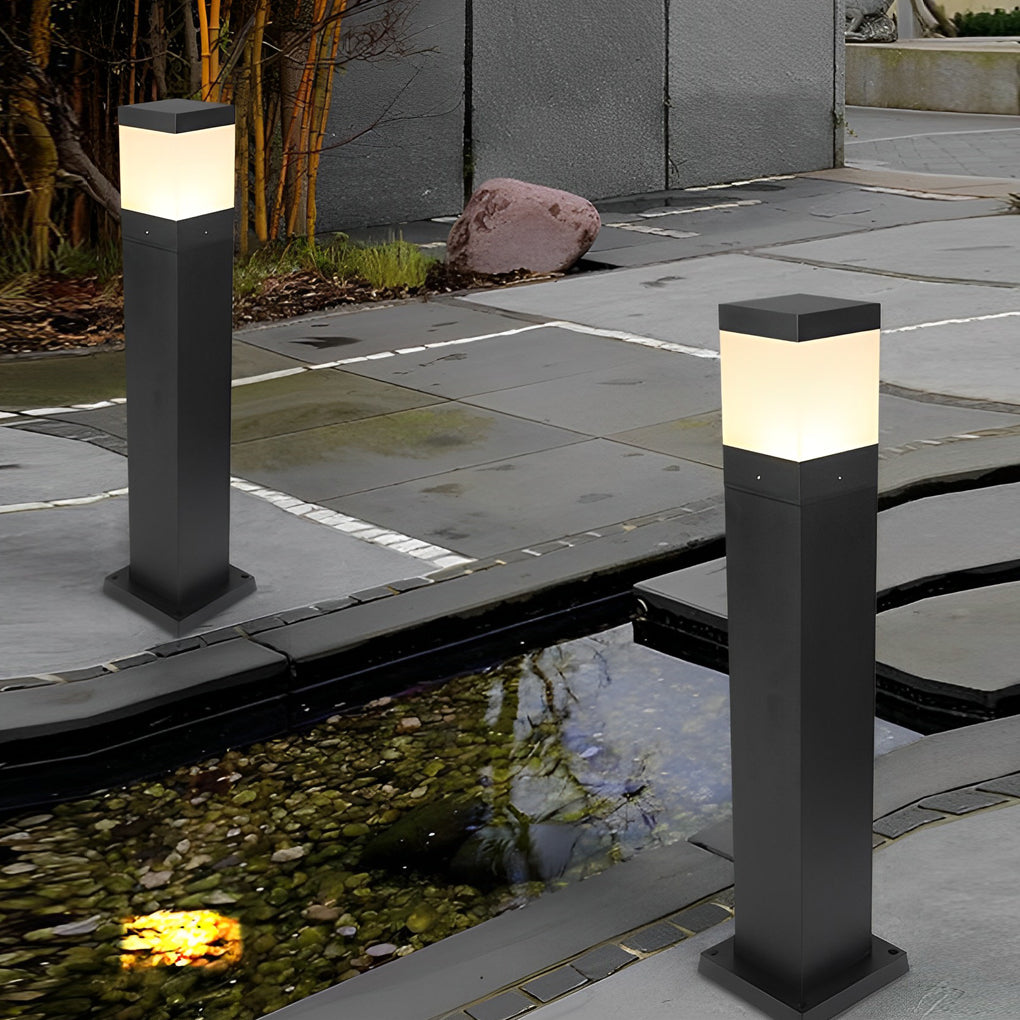 Minimalist Square LED Outdoor Light Modern Bollard Lights for Elegant Home Exterior - Lamp Outdoor