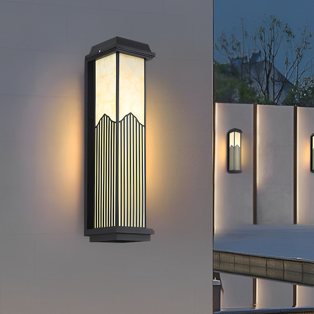 Waterproof Solar Powered Automatic Charging Outdoor Wall Lights with Remote - Lamp Outdoor