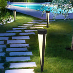 Round Gray Solar Outdoor Light Waterproof LED Lawn Lamp - Lamp Outdoor