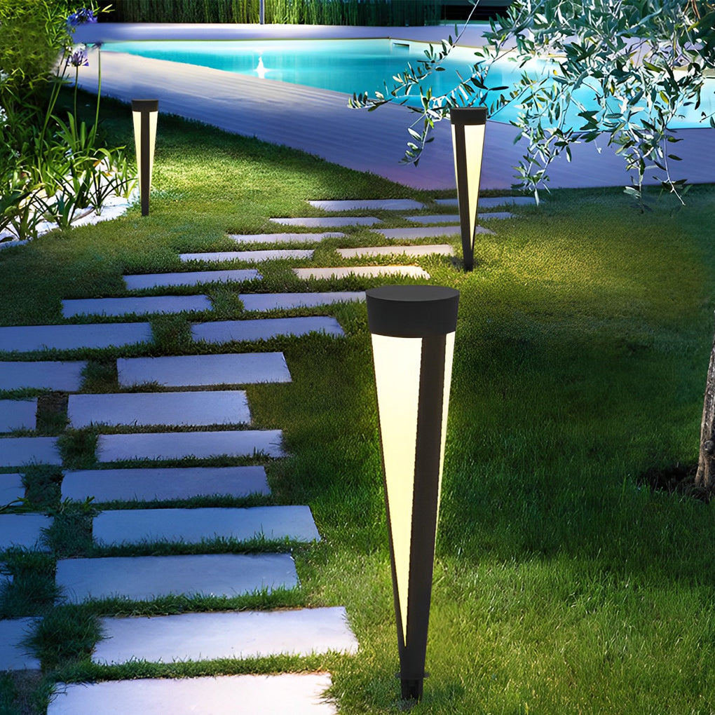 Round Gray Solar Outdoor Light Waterproof LED Lawn Lamp - Lamp Outdoor