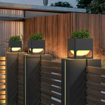 Square Waterproof Flowerpot LED Black Modern Outdoor Fence Post Lights - Lamp Outdoor
