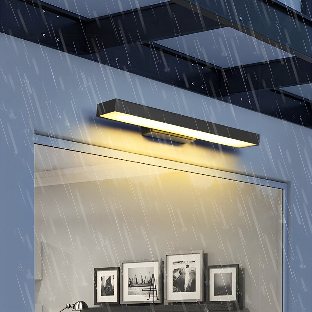 Outdoor Motion Sensor Black Rectangle Wall Light - Lamp Outdoor