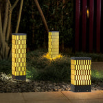 Grid-Designed LED Black Outdoor Lawn Lamp Modern Waterproof Landscape Bollard Lights - Lamp Outdoor