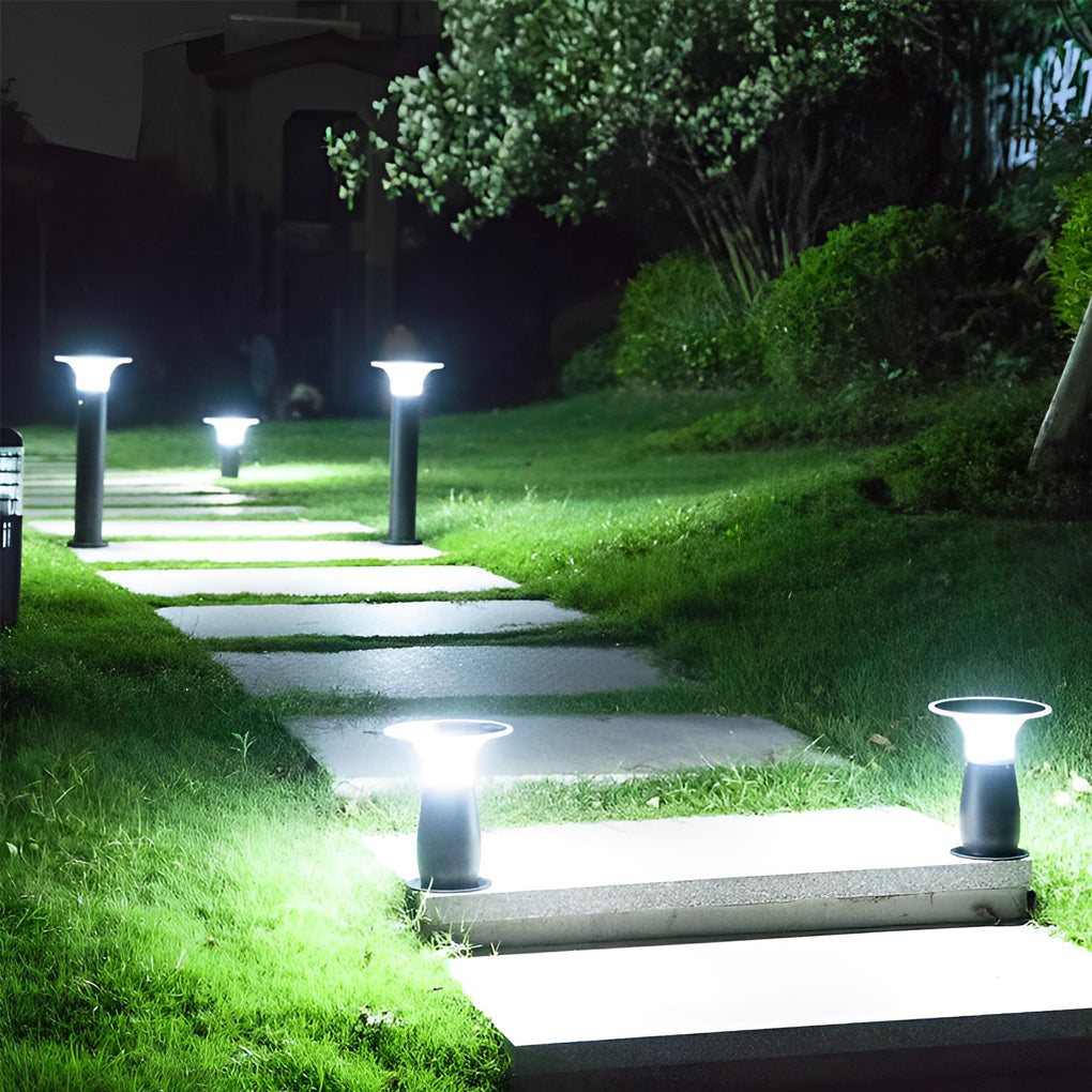 Efficient 3.5W Solar LED Path Downlights 360° Modern Black Landscape Lighting - Lamp Outdoor