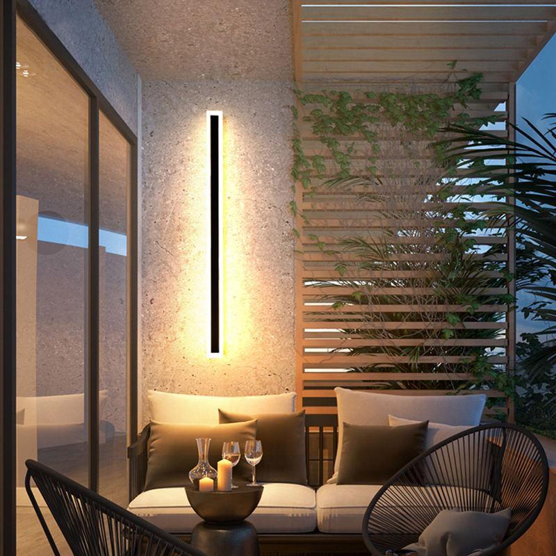 Arisha Radiation Linear Metal Acrylic Outdoor Wall Lamp Garden Corridor - Lamp Outdoor