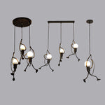 Miro Retro Modern Iron Man Pendant Light, Black - Lamp Outdoor