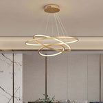 Aluna Pendant Light, Inner Ring Illuminated, White/Black/Gold - Lamp Outdoor