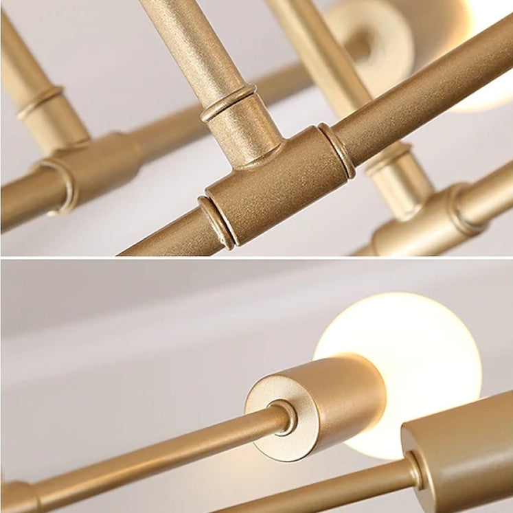 Lindsy Modern Flush Mount Ceiling Light, Gold & Black - Lamp Outdoor