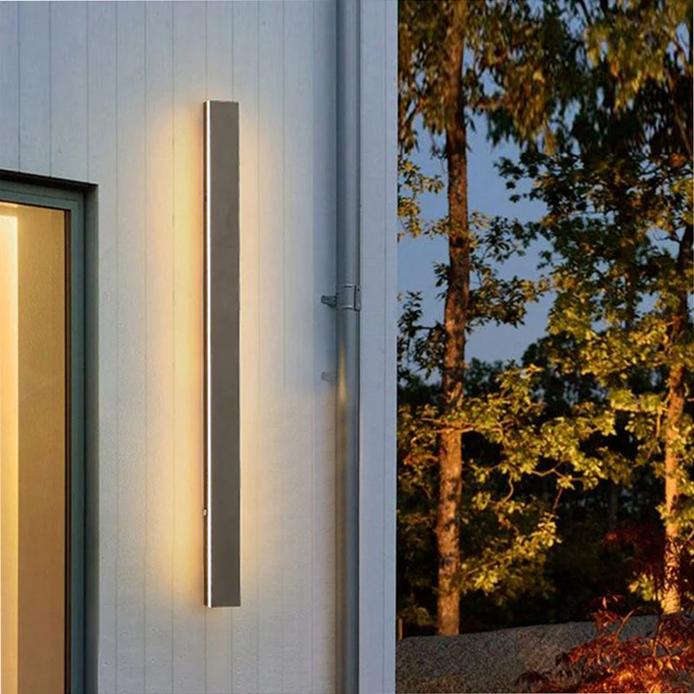 Arisha Sleek Minimalist Rimless Linear Metal Outdoor Wall Light - Lamp Outdoor