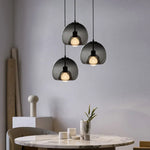 June Globe Glass Pendant Light, Amber/Smoky Grey - Lamp Outdoor