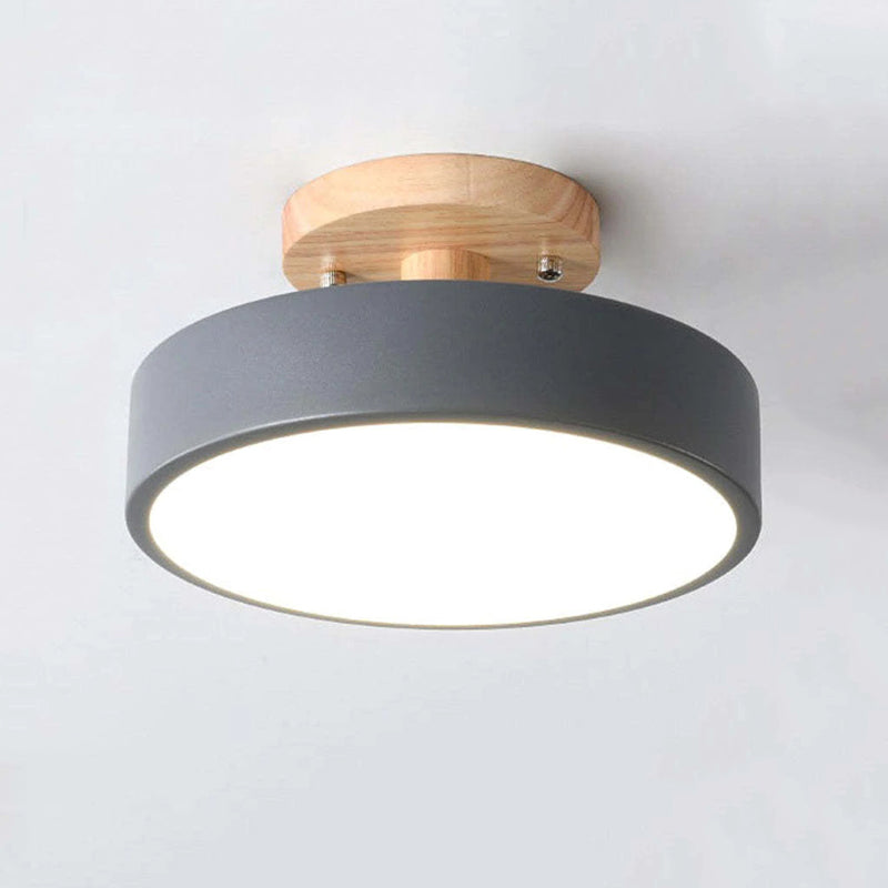 Orya Round LED Flush Mount Ceiling Light Modern Wood Colorful - Lamp Outdoor