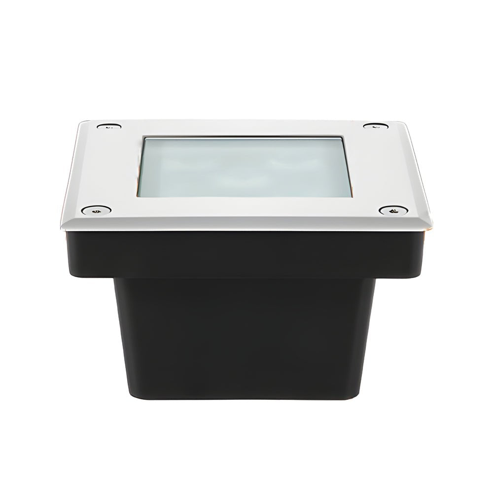 5-Light LED Modern Square In-Ground Well Lights Step Deck Lighting with Light Sensor for Pathways - Lamp Outdoor