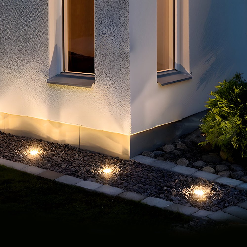 5-Light LED Modern Square In-Ground Well Lights Step Deck Lighting with Light Sensor for Pathways - Lamp Outdoor