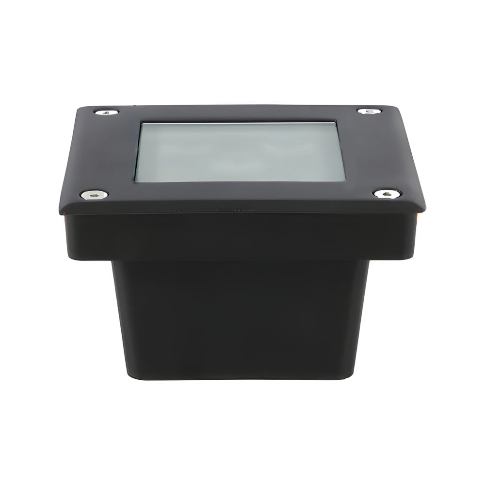 5-Light LED Modern Square In-Ground Well Lights Step Deck Lighting with Light Sensor for Pathways - Lamp Outdoor
