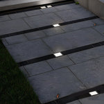 5-Light LED Modern Square In-Ground Well Lights Step Deck Lighting with Light Sensor for Pathways - Lamp Outdoor