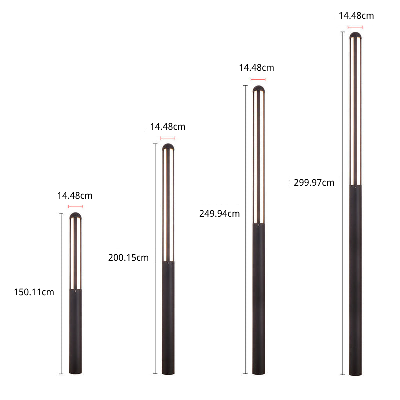 Nora Minimalist Residential Metal Outdoor Bollard Lights