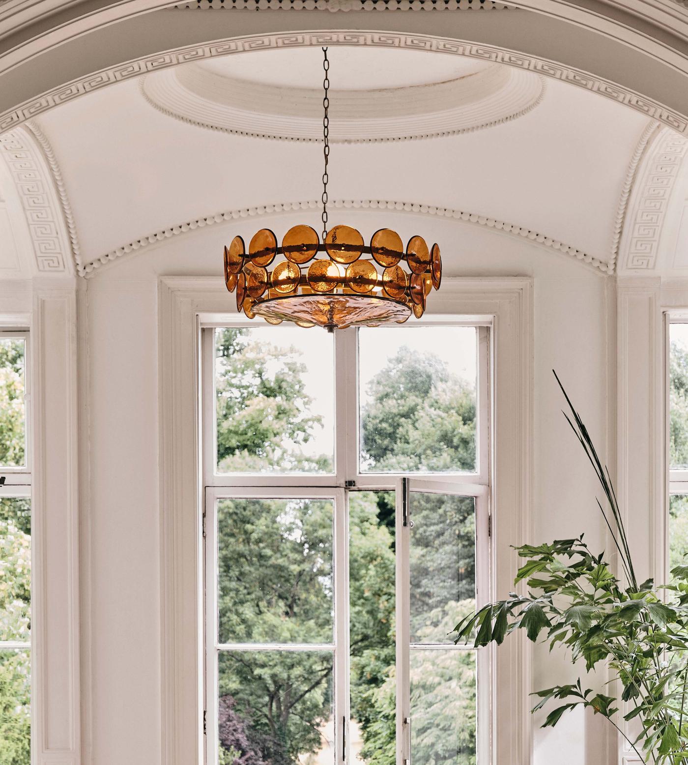 Aurora Chandelier Murano Glass Disc Vintage - Lamp Outdoor
